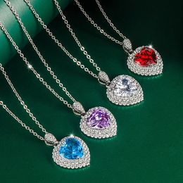 Nieuwe hanger kettingen liefdesvorm kleur zirkon cz hartvorm diy heldere charme populaire sieraden vrouwelijke accessoires ketting