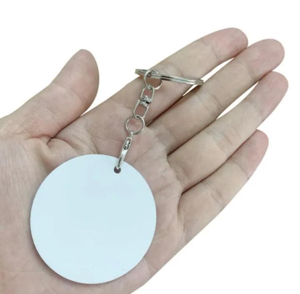 Nouveaux pendentifs Sublimation alliage d'aluminium porte-clés impression par transfert vierge bricolage consommables personnalisés porte-clés deux côtés imprimés en gros