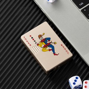 Nieuwe persoonlijkheid Metal Playing Card Lichtere Joker Iageerbare groene vlam lichtere schoppen grappige creatieve winddichte heren klein cadeau