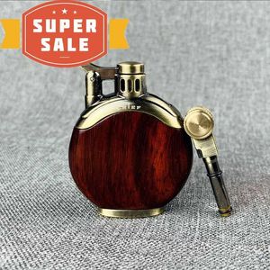 Nouvelle personnalité Modèle de vase rétro Sandal Kérosène en bois massif en bois de roue en laiton accessoires de cigarette plus légers Gift pour hommes