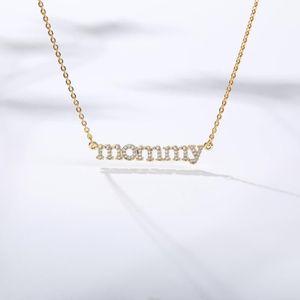 Nieuwe gepersonaliseerde mama -brief zirkon ketting hanger voor vrouwen kristal choker keten sieraden moederdag verjaardag gif270u