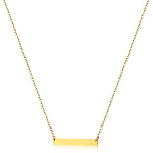 Nouveau collier pendentif à barres vierges de style simple personnalisé Gold Color Silver en acier inoxydable Rectangle Pendant Collier pour femmes bijoux