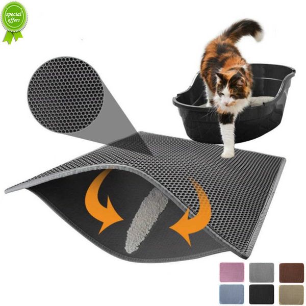 Nouveau tapis de litière pour chat pour animaux de compagnie étanche EVA Double couche litière pour chat piégeage tapis de litière pour animaux de compagnie tapis propre produits pour chats accessoires