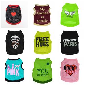 Nieuwe Pet Dog Cat Vest Kleding Kleine XS Soft Coat Jacket Summer Apparel Cartoon kleding T -shirt Goedkope jumpsuit outfit Pet Pet Supply 2154 V2