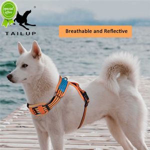 Reflective Nylon Dog Harness, Adjustable No Pull Medium Large Naughty Dog Vest for Safety, Walking, Running