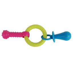 Nouveau jouet pour animaux de compagnie en caoutchouc TPR collier sucette cercle d'os trois-en-un fournitures de morsure de chien