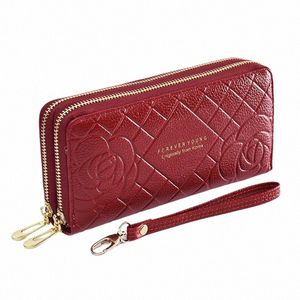 Nouveaux sac à main Purses Femmes portefeuilles Big Femme Purse Cuir Brand Retro Ladies lg Woman Wallet Card Crayt Double Zipper D-7992 B2Z4 #