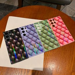 Nieuwe telefoonhoes Bling Laser Regenboog achterkant hoesjes voor Galaxy S23 Ultra S21 S20 A33 A53 A73 A13 voor iphone 14 13 12 11 7 8 plus xr xs max TPU Acryl harde Cover