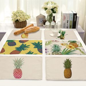 Nouveau Tapis à motif d'ananas thermo-isolant, tapis alimentaire occidental, décoration de cuisine à domicile, tapis de Table