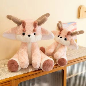 La nouvelle poupée de dragon rose se transforme en poupée de jouet en peluche à corne de cerf poupée de décoration de maison mignonne