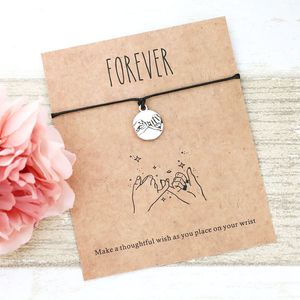 Nouveau Pinky promesse souhait Bracelet à la main pendentif bracelets porte-bonheur femmes hommes meilleur ami Bracelet cadeaux