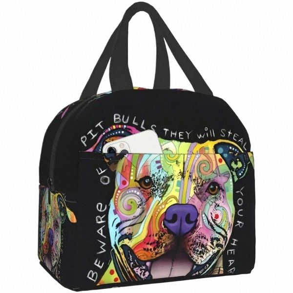 Nouveau Pit Bulls réutilisable sac à lunch isolé refroidisseur fourre-tout Ctainer pour femme bureau travail école pique-nique plage entraînement voyage 73Vk #