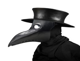 Nuevas máscaras de médico de la peste Máscara de médico de pico Máscara de nariz larga Cosplay Máscara de lujo Gótico Retro Rock Cuero Máscara de pico de Halloween 8624575