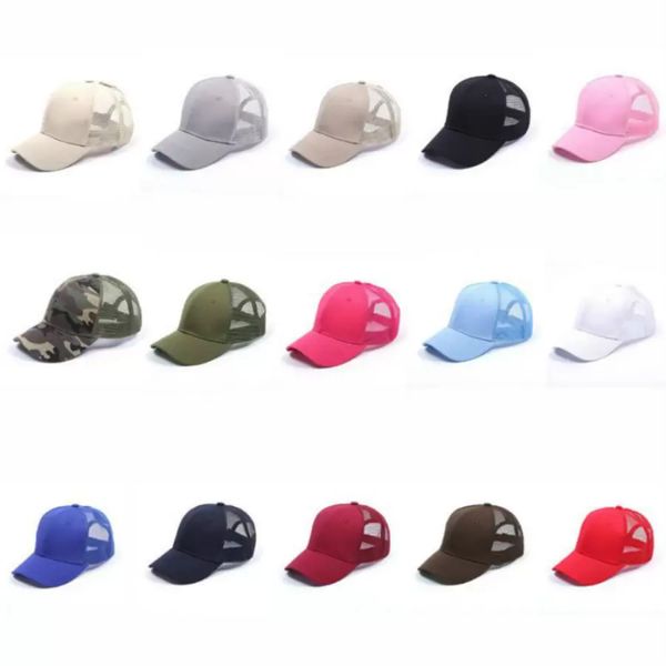 Nouveau!!! Casquette de baseball en coton uni réglable Strapbacks pour hommes adultes tissés chapeaux de sport incurvés blanc solide Golf Sun Cap FY7155