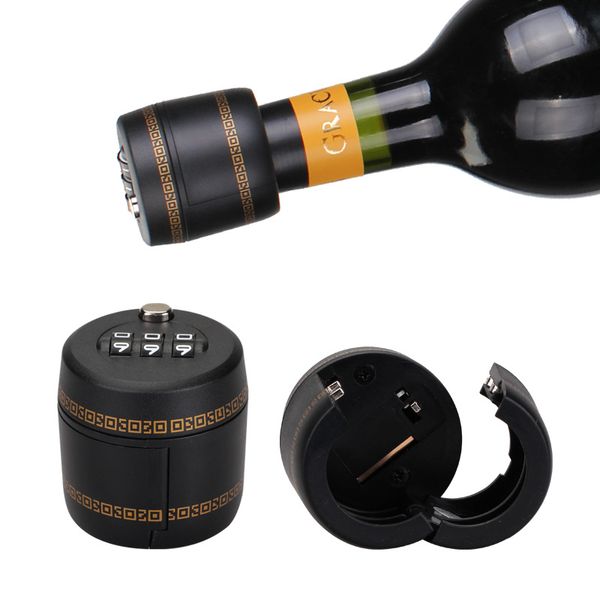 Nouvelle bouteille en plastique mot de passe serrure à combinaison outils de bouchon de vin dispositif de prise sous vide GG
