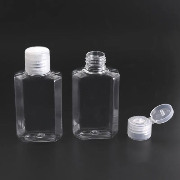 Nouvelle bouteille rechargeable d'alcool vide en plastique, facile à transporter, bouteilles transparentes en plastique PET pour désinfectant pour les mains, pour liquide de voyage