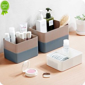 Versatile Plastic Organizer Box for Bathroom and Office - Desktop Grid Storage Bin for Makeup, Cosmetics, and Sundries