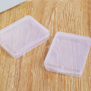 Nuevo plástico transparente PP cuadrado almacenamiento embalaje cosméticos caja vacía doble párpado pegatina caja para presentación de joyería