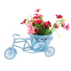 Nieuwe plastic witte driewieler fietsontwerp Bloemmand Container voor bloemplant Home Weddding Decoratie