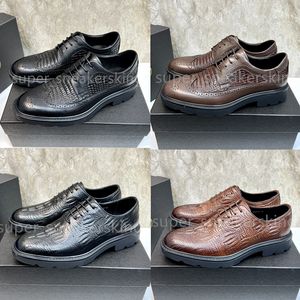 Peau de crocodile de luxe Chaussures décontractées Baskets de créateurs en cuir noir Marques célèbres Confort Baskets extérieures Hommes Casual Chaussure de marche taille 38-46