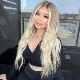 Nouvelle platine ombre cendre blonde blonde sans glue wigs wigs wigs 1800Density Heubs Human 13x6 Transparent Lace Front Wig pré-tour du milieu brésilien Remy Full Lacewigs 5 perruques