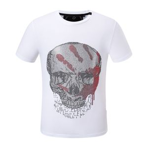 New Plein T-shirt Designer Shirt Luxury Brand Skulls T-shirts à manches à manches