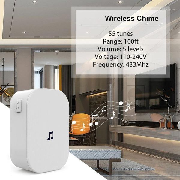 Nouvelle sonnette enfichable sécurité à domicile 100DB télécommande sans fil vidéo sonnette 433MHz étanche Smart Wifi sonnette carillon1
