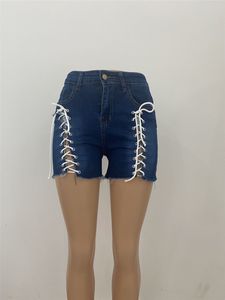 Nouveau Plus la taille 3XL Designer Jeans Denim Shorts été femmes Vantage Bandage taille haute extensible pantalon court mode lavé rétro Denim Shorts vêtements en gros 9640