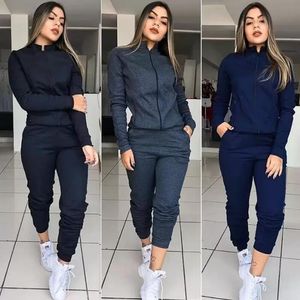 Nieuwe Plus Size Tweedelige vrouw Set Top en Broek Vrouwen Trainingspak Kleding Casual 2 stks Outfit Sport Pak joggingpakken Sweatsuits Jumpsuits