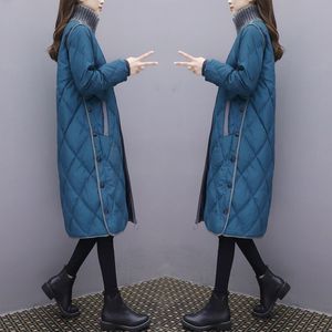 Nouveau Plus La Taille Chaud Femme Manteau D'hiver Parkas Slim Coton Rembourré De Base Veste Femme Casual Long Outwear Feminina 201026