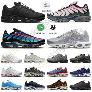 Nieuwe plus TN Cushion hardloopschoenen tns tnplus se sneakers drievoudige zwart reflecterend alle witte eenheid Frankrijk Berlin Dusk Hyper Blue Men vrouwen terrascape sport