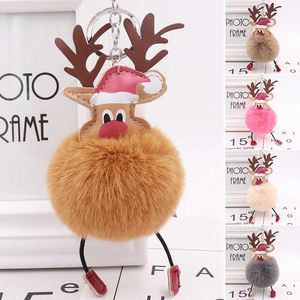 Nouveau porte-clés en forme de cerf en peluche Muticolor Fashion porte-clés de voiture innovant cadeaux de Noël pour filles et femmes AIC88 G1019