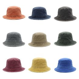 Nieuwe pluche rand water gewassen visser casual vaste kleur opvouwbare bassin hoed, outdoor reis sunshade hoed voor dames cap