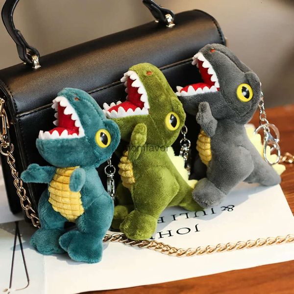 Nuovi portachiavi in peluche 14 cm piccolo dinosauro peluche portachiavi bambola borsa da scuola carina pendente borsa per bambole zaino ornamenti regalo per bambini ragazzo ragazza