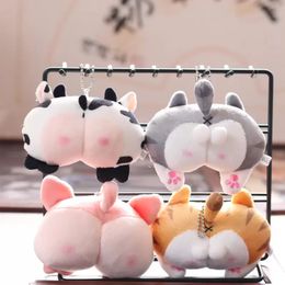 Nieuwe knuppel Keychains schattige kleine kont puppy hanger Key Chain Creative Plush Doll Bag Children's Adult Gift