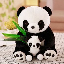 Nieuwe pluche panda speelgoed Leuke gevulde dieren pop moeder en zoon voor kinderen vrienden meisjes home decor kerstcadeau