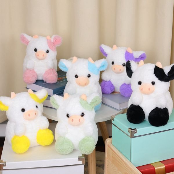 Nuevo juguete de peluche de 20cm, bonitos animales de peluche de ganado, muñecos suaves de vaca, juguetes para niños, regalo de cumpleaños Kawaii para niños 2116