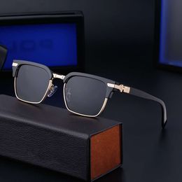 Nouveau Cadre à sourcils polarisé carré pour hommes lunettes de soleil