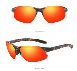 Nouvelles lunettes de soleil de sport polarisées hommes Grain de bois demi-monture lentilles rouges lunettes de soleil femmes lunettes