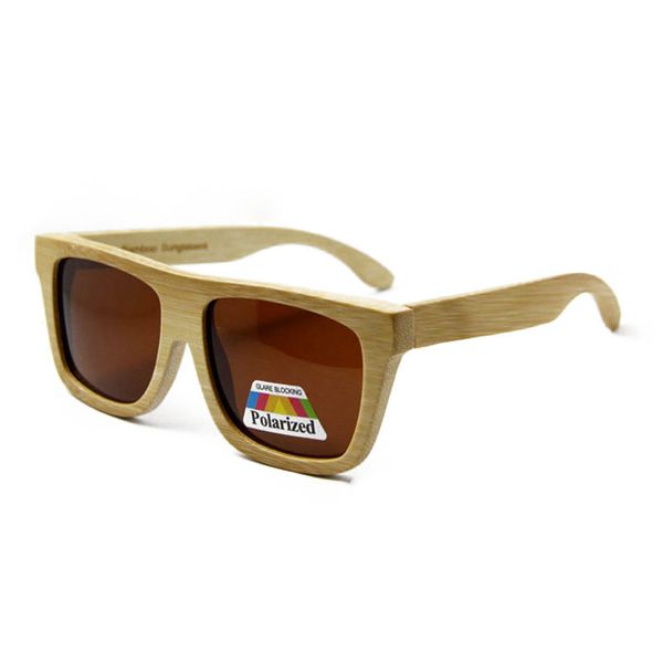 Nouvelles lunettes de soleil en polarzed Eyeglasse en bois hommes Femmes Bamboo Brand Square Design 2024 TRENDY WOSKER Retro Eyewear avec Box Beach Lub104