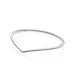 NIEUWE Gepolijst Wishbone Bangle Solid 925 Sterling Zilveren Armband Hoge kwaliteit Box Fshion Gift Sieraden Vrouwen Meisjes Armband sets293G