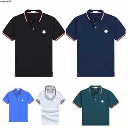 Nouveaux manches courtes de polo sur le marché des créateurs de polos masculins pour hommes Basic Busty Polos Shirt Front France T-shirts brodés Badges de lettre de brassard brodés Polo