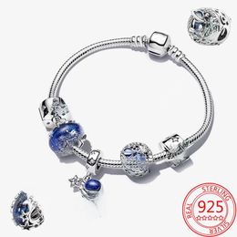 Nieuw populaire 925 Sterling Silver Theme Ensesest armband set astronauten hanger Galaxy bezoek dames sieraden romantisch verjaardagscadeau