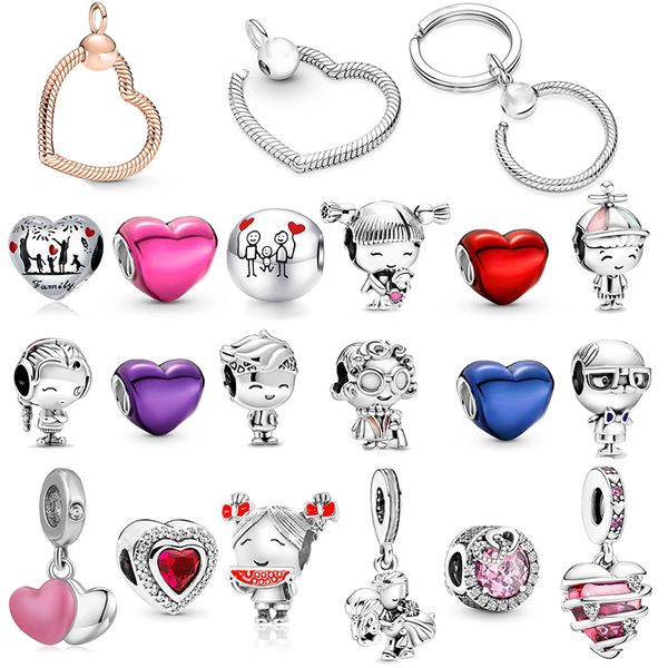 Nouveau populaire 925 bracelet en argent sterling saint valentin perles pendentif pour garçons filles adapté pour original pandora charme femmes bijoux accessoires de mode