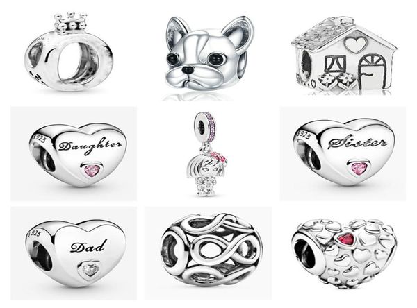 Nouveau populaire 925 en argent Sterling breloque couronne animal de compagnie chien maison bricolage perles adapté pour Bracelet primitif bijoux pour femmes accessoires de mode7582858