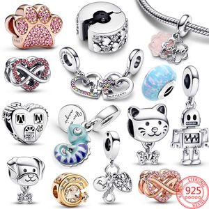 Nieuwe populaire 925 Sterling Silver Charm Summer Ocean Series Geschikt voor Pandora Bracelet Cute Octopus kameleon charm dames sieraden cadeau