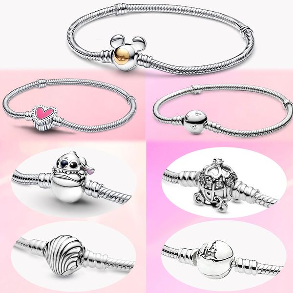 La nueva pulsera Popular de Plata de Ley 925 con Graffiti es adecuada para el encanto primitivo de Pandora, pulsera DIY, regalos de joyería decorativa