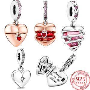 Nouveau populaire 925 en argent Sterling ouvrable coeur médaillon pendentif charme pour Pandora Bracelets dames fête de mariage bijoux en argent
