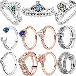 Nieuwe Populaire 925 Sterling Zilveren Ring Rose Gold Charm Ring Mevrouw Pandora's Sieraden Mode Accessoires Gift
