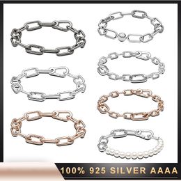 Nieuwe populaire 925 Sterling Silver Winter Style ME -serie Bracelet Originele Pandora Diy Female Jewelry Gift